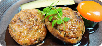 蓮根真薯(しんじょ)の陶板焼き