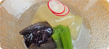冬瓜とナスの煮物冷やし餡かけ